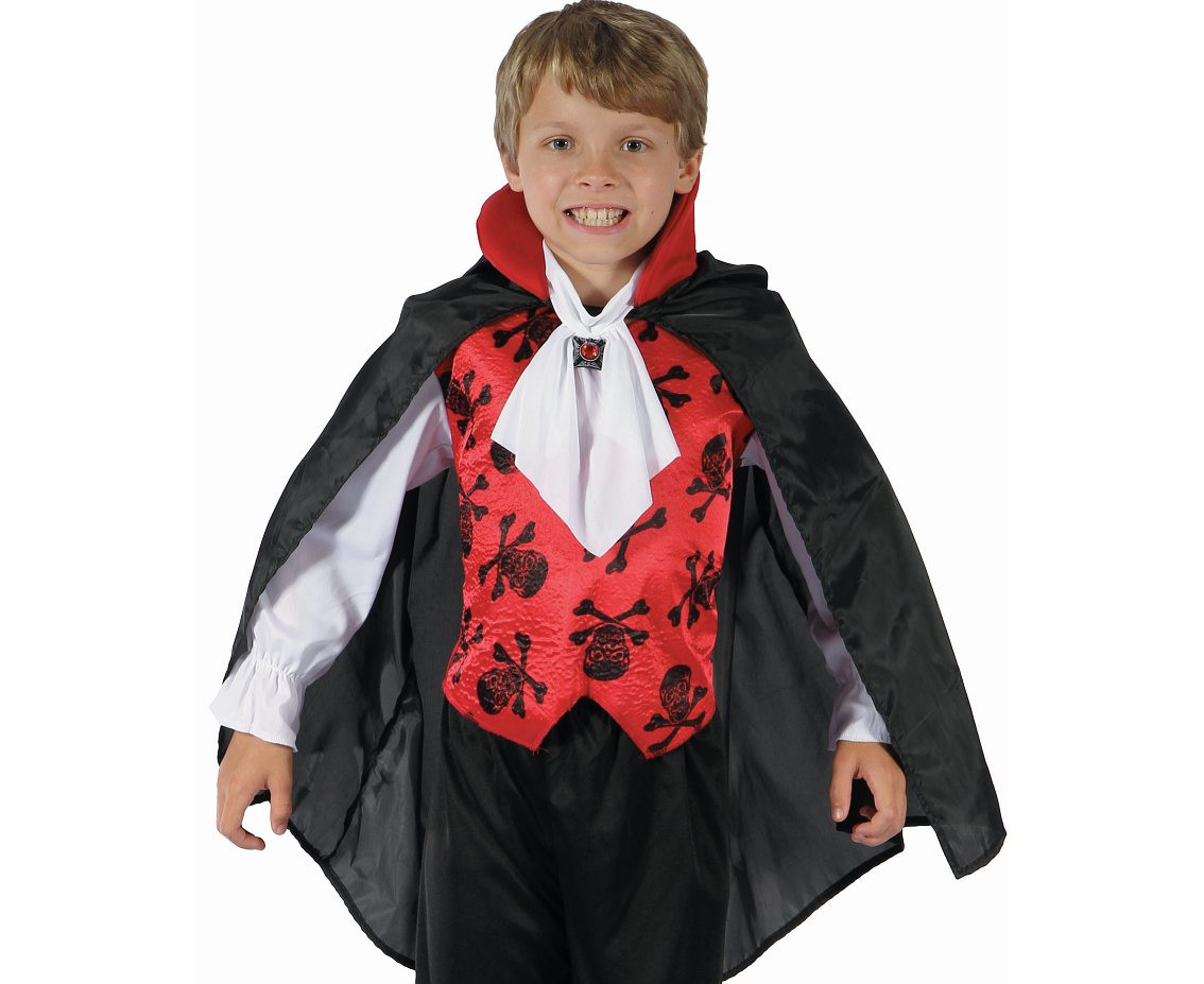 Role play-set for child Elegant Vampire (shirt with vest, cape, jabot), size 110/120 cm
